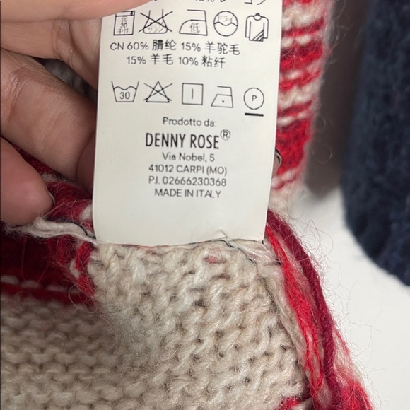 Denny Rose Made In Italy Stars And Stripes Long Open Cardigan Size Medium - Picture 6 of 9